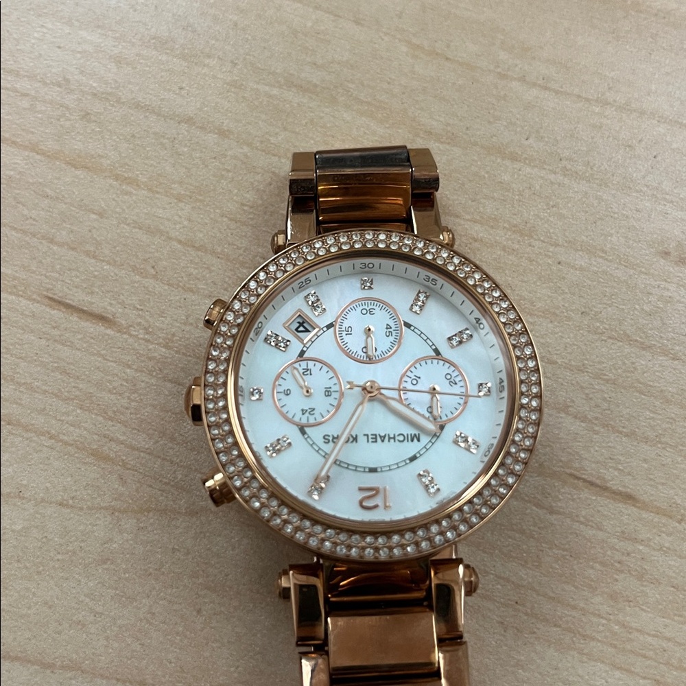 Michael Kors Rose Gold Women's Watch with Crystal Accents - Picture 4 of 4